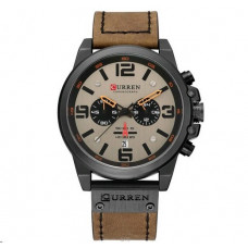 Чоловічий наручний годинник Curren 8314 Khaki-Black з хронографом та шкіряним ремінцем Чоловічий наручний годинник Curren 8314 Khaki-Black з хронографом та шкіряним ремінцем