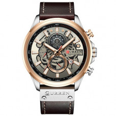 Чоловічий наручний годинник Curren 8380 Black-Brown з хронографом та шкіряним ремінцем Чоловічий наручний годинник Curren 8380 Black-Brown з хронографом та шкіряним ремінцем