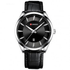 Чоловічий наручний годинник Curren 8365 Silver-Black зі сріблястим корпусом та шкіряним ремінцем Чоловічий наручний годинник Curren 8365 Silver-Black зі сріблястим корпусом та шкіряним ремінцем