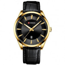 Чоловічий наручний годинник Curren 8365 Black-Gold з мінеральним склом та шкіряним ремінцем Чоловічий наручний годинник Curren 8365 Black-Gold з мінеральним склом та шкіряним ремінцем