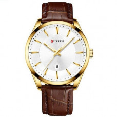 Чоловічий класичний годинник Curren 8365 Brown-Gold-White з коричневим шкіряним ремінцем Чоловічий класичний годинник Curren 8365 Brown-Gold-White з коричневим шкіряним ремінцем