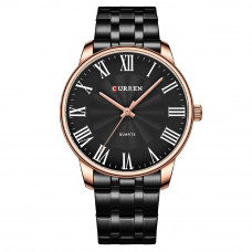 Чоловічий годинник Curren 8422 Black-Gold з металевим браслетом та мінеральним склом Чоловічий годинник Curren 8422 Black-Gold з металевим браслетом та мінеральним склом