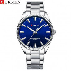 Чоловічий класичний годинник Curren 8425 Silver-Blue зі сріблястим браслетом та синім циферблатом Чоловічий класичний годинник Curren 8425 Silver-Blue зі сріблястим браслетом та синім циферблатом