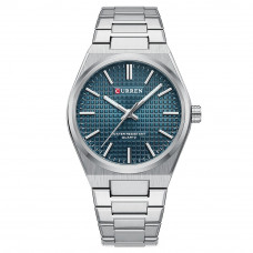 Чоловічий годинник Curren 8439 Silver-Blue з нержавіючої сталі та синім циферблатом Чоловічий годинник Curren 8439 Silver-Blue з нержавіючої сталі та синім циферблатом