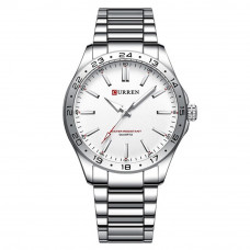 Чоловічий годинник Curren 8452 Silver-White з мінеральним склом та сріблястим браслетом Чоловічий годинник Curren 8452 Silver-White з мінеральним склом та сріблястим браслетом