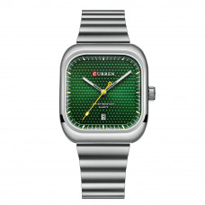 Чоловічий годинник Curren 8460 Silver-Green з зеленим циферблатом та сталевим браслетом Чоловічий годинник Curren 8460 Silver-Green з зеленим циферблатом та сталевим браслетом
