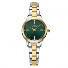 Жіночий класичний годинник Curren 9094 Silver-Gold-Green з мінеральним склом та сталевим браслетом Жіночий класичний годинник Curren 9094 Silver-Gold-Green з мінеральним склом та сталевим браслетом