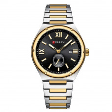 Чоловічий наручний годинник Curren 8471 Silver-Gold-Black з мінеральним склом та сталевим корпусом Чоловічий наручний годинник Curren 8471 Silver-Gold-Black з мінеральним склом та сталевим корпусом