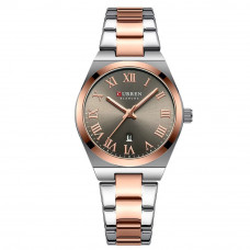Жіночий годинник Curren 9095 Gold-Silver-Brown з мінеральним склом та сталевим браслетом Жіночий годинник Curren 9095 Gold-Silver-Brown з мінеральним склом та сталевим браслетом
