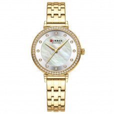 Жіночий наручний годинник Curren 9087 Gold-White з перламутровим циферблатом та золотистим браслетом Жіночий наручний годинник Curren 9087 Gold-White з перламутровим циферблатом та золотистим браслетом