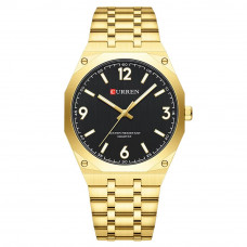 Чоловічий класичний годинник Curren 8504 Gold-Black з металевим браслетом та мінеральним склом Чоловічий класичний годинник Curren 8504 Gold-Black з металевим браслетом та мінеральним склом