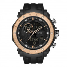Чоловічий спортивний годинник Sanda 6012 Black-Rose Gold з комбінованим циферблатом та захистом 5 ATM Чоловічий спортивний годинник Sanda 6012 Black-Rose Gold з комбінованим циферблатом та захистом 5 ATM