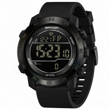 Тактичний годинник Sanda 2213 Silicone All Black з електронним циферблатом та підсвічуванням Тактичний годинник Sanda 2213 Silicone All Black з електронним циферблатом та підсвічуванням