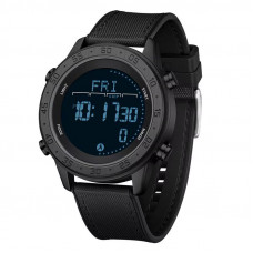 Чоловічий тактичний годинник Sanda 2218 Silicone All Black з електронним циферблатом та підсвічуванням