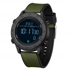 Чоловічий тактичний годинник Sanda 2218 Silicone Black-Green з водонепроникністю 5 ATM