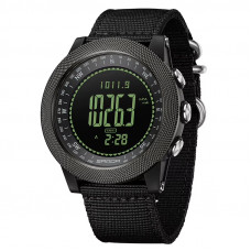 Чоловічий тактичний годинник Sanda 6369 Nylon All Black з електронним циферблатом та нейлоновим ремінцем