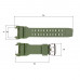 Ремінець для годинника Skmei 1343AG Army Green зелений каучуковий 26 см