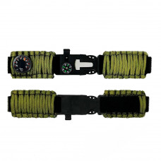 Ремінець Patriot Army Green паракордовий багатофункціональний 25.5 см для годинника Ремінець Patriot Army Green паракордовий багатофункціональний 25.5 см для годинника