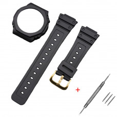 Ремінець та безель Casio accessories для G-Shock GA-2100/GA-2110 Black GD чорний каучуковий