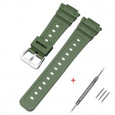 Ремінець для годинника Casio G-Shock GA-2100 Army Green SI, поліуретановий зелений браслет