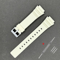 Ремінець для годинника Casio MRW-200H 18mm White SI (1051-0862) білий поліуретановий