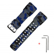 Ремінець для Casio G-Shock GG-1000/GWG-100/GSG-100 Camo Blue SI поліуретановий темно-синій камуфляж Ремінець для Casio G-Shock GG-1000/GWG-100/GSG-100 Camo Blue SI поліуретановий темно-синій камуфляж