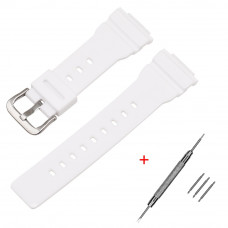 Ремінець для годинника Casio G-Shock DW-5600 White-Glossy SI білий поліуретановий