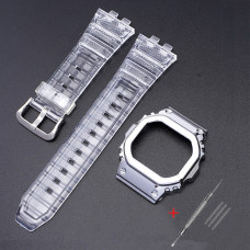 Ремінець + безель для Casio G-Shock GMW-B5000 Transp Silver SI, прозорий полімерний комплект Ремінець + безель для Casio G-Shock GMW-B5000 Transp Silver SI, прозорий полімерний комплект