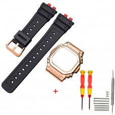 Комплект ремінець та безель для Casio G-Shock GMW-B5000 Red-Black RG, полімерний, чорно-червоний Комплект ремінець та безель для Casio G-Shock GMW-B5000 Red-Black RG, полімерний, чорно-червоний