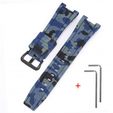 Ремінець для Casio G-Shock GST-W300 Camo Dark Blue BK полімерний темно-синій камуфляж Ремінець для Casio G-Shock GST-W300 Camo Dark Blue BK полімерний темно-синій камуфляж