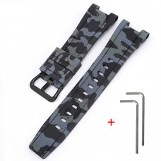 Ремінець для годинника Casio G-Shock GST-W300 Camo Black BK полімерний чорний камуфляж