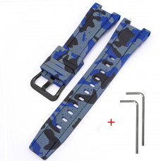 Ремінець для Casio G-Shock GST-W300 Camo Blue BK синій камуфляж полімерний Ремінець для Casio G-Shock GST-W300 Camo Blue BK синій камуфляж полімерний