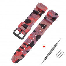 Ремінець для Casio G-Shock AQ-S800/AE-1200 Camo Red BK, червоний камуфляж полімерний Ремінець для Casio G-Shock AQ-S800/AE-1200 Camo Red BK, червоний камуфляж полімерний