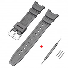 Ремінець для годинника Casio SGW-100 Gray SI сірий полімерний (1051-1049)