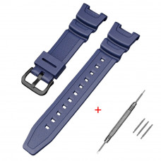 Ремінець для Casio SGW-100 Dark Blue BK темно-синій полімерний (1051-1058)