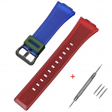 Ремінець Casio accessories для G-Shock GA-100/110 Transl-Red-Blue BK напівпрозорий полімерний Ремінець Casio accessories для G-Shock GA-100/110 Transl-Red-Blue BK напівпрозорий полімерний