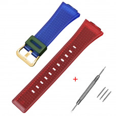Ремінець для Casio G-Shock GA-100/110/120/400/700 Transl-Red-Blue GD полімерний напівпрозорий Ремінець для Casio G-Shock GA-100/110/120/400/700 Transl-Red-Blue GD полімерний напівпрозорий