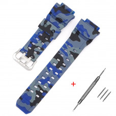 Ремінець для Casio G-Shock GW-9400/9300 Camo Blue SI (1051-1162) синій камуфляж полімерний Ремінець для Casio G-Shock GW-9400/9300 Camo Blue SI (1051-1162) синій камуфляж полімерний