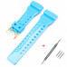 Ремінець для Casio G-Shock GA-100/110/120 Light Blue-Glossy GD, полімерний блакитний глянець