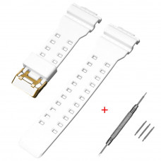 Ремінець Casio accessories для G-Shock GA-100/110/120 White-Glossy білий полімерний Ремінець Casio accessories для G-Shock GA-100/110/120 White-Glossy білий полімерний