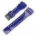 Ремінець для Casio G-Shock GA-100/110/120 Dark Blue-Glossy BK, темно-синій полімерний браслет