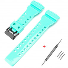 Ремінець для Casio G-Shock GA-100/110/120 Light Green-Glossy BK салатовий полімерний Ремінець для Casio G-Shock GA-100/110/120 Light Green-Glossy BK салатовий полімерний