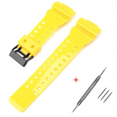 Ремінець для Casio G-Shock GA-100/110/120 Yellow-Glossy BK Полімерний Жовтий Глянцевий 21.1 см Ремінець для Casio G-Shock GA-100/110/120 Yellow-Glossy BK Полімерний Жовтий Глянцевий 21.1 см