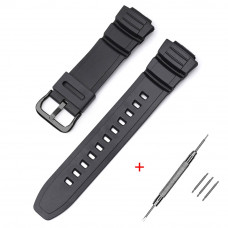 Ремінець Casio AE-2100 Black BK полімерний чорний для годинників MCW-100H, AE-2000, WV-200 Ремінець Casio AE-2100 Black BK полімерний чорний для годинників MCW-100H, AE-2000, WV-200