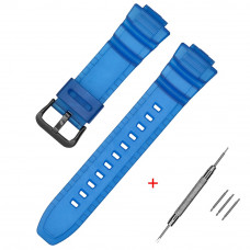 Ремінець для Casio AE-2100 Blue BK полімерний синій (1051-1201) для MCW-100H, AE-2000, W-S220 Ремінець для Casio AE-2100 Blue BK полімерний синій (1051-1201) для MCW-100H, AE-2000, W-S220