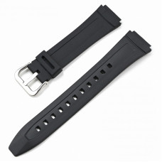 Ремінець для годинника Casio AW-80 Black SI чорний силіконовий (1051-1385)