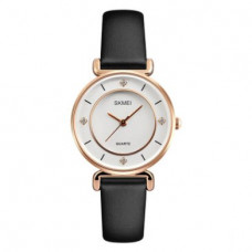 Жіночий класичний годинник Skmei 1330LRG Rose Gold з кварцовим механізмом та шкіряним ремінцем