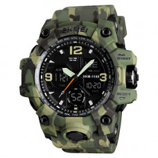 Чоловічий тактичний годинник Skmei 1155B Military Green з підсвічуванням та захистом 5 ATM