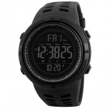 Чоловічий спортивний годинник Skmei 1251 All Black з електронним циферблатом та водозахистом 5 ATM Чоловічий спортивний годинник Skmei 1251 All Black з електронним циферблатом та водозахистом 5 ATM