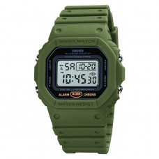 Чоловічий тактичний годинник Skmei 1628 Military Green з електронним циферблатом та підсвічуванням
